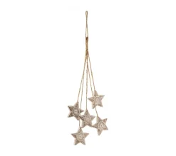 FEERIC LIGHTS AND CHRISTMAS Guirlande Et Boule De Sapin^ Sujet De Noël A Suspendre 5 Formes En Bois Suspendus H 55 Cm