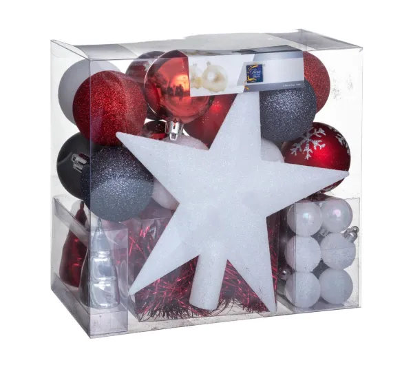 FEERIC LIGHTS AND CHRISTMAS Guirlande Et Boule De Sapin^ Déco De Sapin De Noël Kit 44 Pieces, Boule, Guirlande Et Cimier - Multicolore