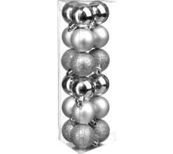 FEERIC LIGHTS AND CHRISTMAS Guirlande Et Boule De Sapin^ Kit Décoration Pour Sapin De Noël - 18 Pieces - Argent