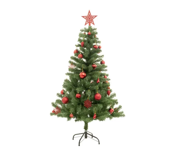 FEERIC LIGHTS AND CHRISTMAS Sapin Et Accessoire^ Sapin De Noël Artificiel Vert H 150 Cm Livre Avec 39 Décorations