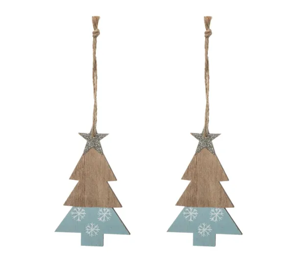 FEERIC LIGHTS AND CHRISTMAS Guirlande Et Boule De Sapin^ Sujet De Noël A Suspendre Lot De 2 Formes En Bois