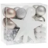FEERIC LIGHTS AND CHRISTMAS Guirlande Et Boule De Sapin^ Kit Décoration Pour Sapin De Noël - 44 Pieces - Taupe, Argent Et Gris