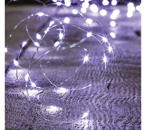 FEERIC LIGHTS AND CHRISTMAS Guirlande Et Boule De Sapin^ Guirlande Lumineuse Solaire 30 Metres 300 Microled Blanc Froid 8 Jeux De Lumiere