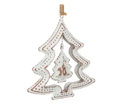 FEERIC LIGHTS AND CHRISTMAS Guirlande Et Boule De Sapin^ Sujet De Noël A Suspendre En Metal Brosse Effet Vieilli