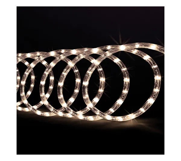 FEERIC LIGHTS AND CHRISTMAS Guirlande Et Boule De Sapin^ Guirlande Lumineuse Exterieur Tube 10 M 180 Led Blanc Chaud 8 Jeux De Lumiere