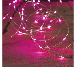 FEERIC LIGHTS AND CHRISTMAS Guirlande Et Boule De Sapin^ Guirlande Lumineuse Interieur 20 Microled Rose Sur 1.90 Metres