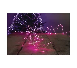 FEERIC LIGHTS AND CHRISTMAS Guirlande Et Boule De Sapin^ Guirlande Lumineuse Interieur 20 Microled Rose Sur 1.90 Metres