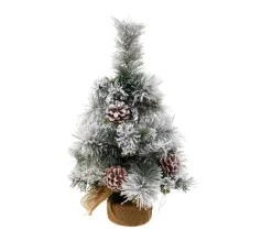 FEERIC LIGHTS AND CHRISTMAS Sapin Et Accessoire^ Sapin De Noël Artificiel Vert Floque Blanc H 50 Cm