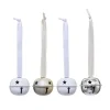 FEERIC LIGHTS AND CHRISTMAS Guirlande Et Boule De Sapin^ Sujet De Noël Lot De 4 Grelots En Metal D4 Cm Avec Ruban - Or Et Blanc