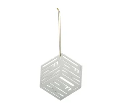 FEERIC LIGHTS AND CHRISTMAS Guirlande Et Boule De Sapin^ Sujet De Noël A Suspendre Lot De 2 Cubes Plats En Bois H 9 Cm