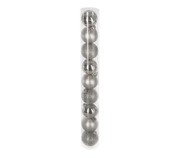 FEERIC LIGHTS AND CHRISTMAS Guirlande Et Boule De Sapin^ Déco De Sapin Lot De 9 Boules De Noël D 6 Cm - Argent