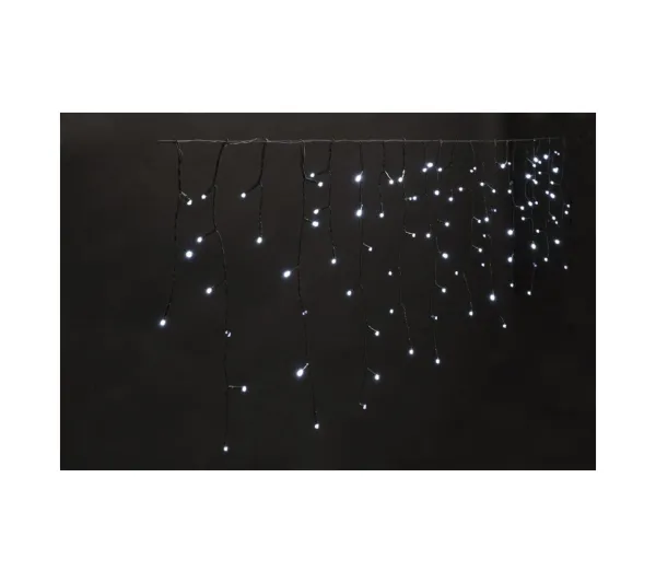 FEERIC LIGHTS AND CHRISTMAS Guirlande Et Boule De Sapin^ Rideau Stalactite Lumineux 360 Led Blanc Froid 80 Tombees 8 Jeux De Lumiere