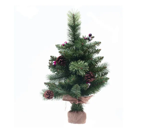 FEERIC LIGHTS AND CHRISTMAS Sapin Et Accessoire^ Sapin De Noël Artificiel Vert Pommes De Pin Et Baies Rouges H 50 Cm