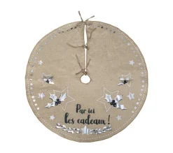 FEERIC LIGHTS AND CHRISTMAS Sapin Et Accessoire^ Déco De Noël Tapis Pour Pied De Sapin En Jute Imprimee D 90 Cm