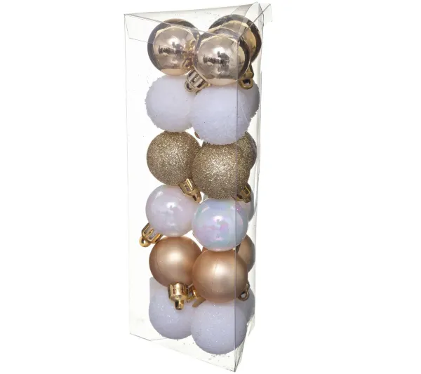 FEERIC LIGHTS AND CHRISTMAS Guirlande Et Boule De Sapin^ Kit Décoration Pour Sapin De Noël - 18 Pieces - Blanc Et Or