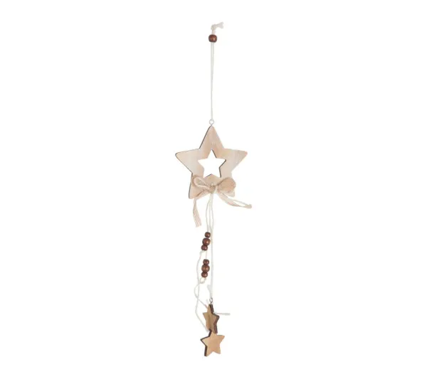 FEERIC LIGHTS AND CHRISTMAS Guirlande Et Boule De Sapin^ Sujet De Noël A Suspendre Forme En Bois Ajoure H 26 Cm