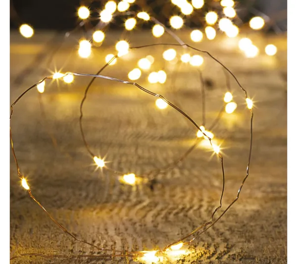 FEERIC LIGHTS AND CHRISTMAS Guirlande Et Boule De Sapin^ Guirlande Lumineuse Solaire 30 Metres 300 Microled Blanc Chaud 8 Jeux De Lumiere