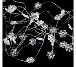 FEERIC LIGHTS AND CHRISTMAS Guirlande Et Boule De Sapin^ Guirlande Lumineuse Interieur 60 Led Blanc Lumiere Fixe Sur 1.20 M