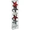 FEERIC LIGHTS AND CHRISTMAS Guirlande Et Boule De Sapin^ Kit Décoration Pour Sapin De Noël Etoile - 6 Pieces - Rouge Argent Et Blanc