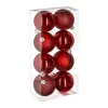 FEERIC LIGHTS AND CHRISTMAS Guirlande Et Boule De Sapin^ Déco De Sapin Lot De 8 Boules De Noël D 7 Cm - Rouge
