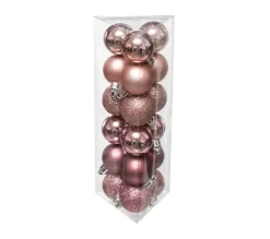 FEERIC LIGHTS AND CHRISTMAS Guirlande Et Boule De Sapin^ Déco De Sapin Lot De 18 Boules De Noël D 3 Cm - Rose