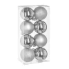 FEERIC LIGHTS AND CHRISTMAS Guirlande Et Boule De Sapin^ Déco De Sapin Lot De 8 Boules De Noël D 7 Cm - Argent