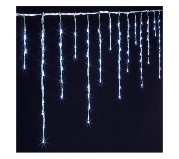 FEERIC LIGHTS AND CHRISTMAS Guirlande Et Boule De Sapin^ Rideau Stalactite Lumineux 360 Led Blanc Froid 60 Tombees Effet Tombee De Neige