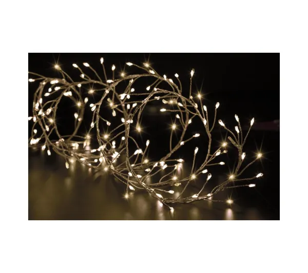 FEERIC LIGHTS AND CHRISTMAS Guirlande Et Boule De Sapin^ Guirlande Lumineuse Boa 5 Metres 400 Microled Blanc Chaud 8 Jeux De Lumiere