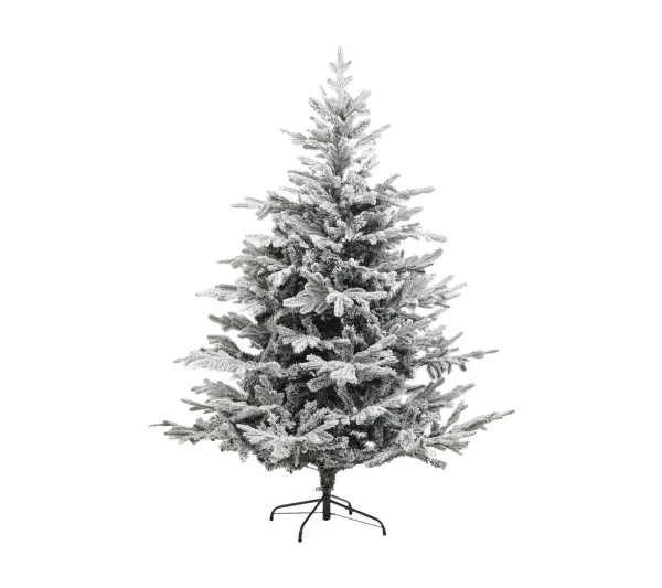 FEERIC LIGHTS AND CHRISTMAS Sapin Et Accessoire^ Sapin De Noël Artificiel Vert Floque Blanc Et Paillete Qualite Premium H 210 Cm