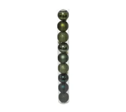 FEERIC LIGHTS AND CHRISTMAS Guirlande Et Boule De Sapin^ Déco De Sapin Lot De 9 Boules De Noël D 6 Cm - Vert Olive Et Kaki