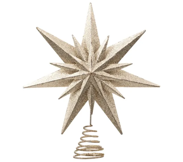 FEERIC LIGHTS AND CHRISTMAS Guirlande Et Boule De Sapin^ Déco Sapin De Noël Cimier Toile Double Dore Paillete