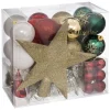 FEERIC LIGHTS AND CHRISTMAS Guirlande Et Boule De Sapin^ Coffrets Décoration Sapin De Noël 44 Pieces - Vert, Rouge, Blanc Et Dore