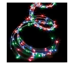 FEERIC LIGHTS AND CHRISTMAS Guirlande Et Boule De Sapin^ Guirlande Lumineuse Exterieur Cascade 600 Microled Multicolore 8 Jeux De Lumiere