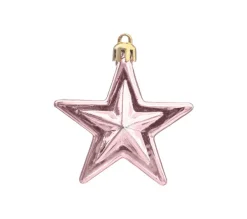 FEERIC LIGHTS AND CHRISTMAS Guirlande Et Boule De Sapin^ Déco De Sapin Lot De 6 Toiles D 6 Cm - Rose Et Or