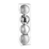 FEERIC LIGHTS AND CHRISTMAS Guirlande Et Boule De Sapin^ Déco De Sapin Lot De 4 Boules De Noël D 8 Cm - Argent