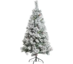 FEERIC LIGHTS AND CHRISTMAS Sapin Et Accessoire^ Sapin De Noël Artificiel Vert Floque Enneige Et Pommes De Pin H 210 Cm