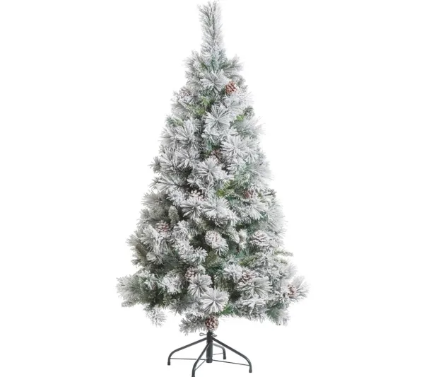 FEERIC LIGHTS AND CHRISTMAS Sapin Et Accessoire^ Sapin De Noël Artificiel Vert Floque Enneige Et Pommes De Pin H 210 Cm