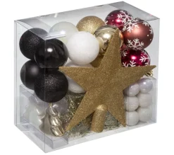 FEERIC LIGHTS AND CHRISTMAS Guirlande Et Boule De Sapin^ Kit De Décoration Pour Sapin De Noël - 44 Pieces - Multi Couleur
