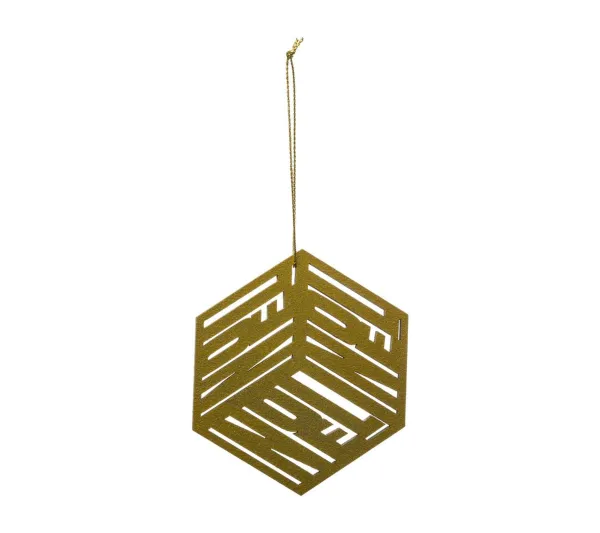 FEERIC LIGHTS AND CHRISTMAS Guirlande Et Boule De Sapin^ Sujet De Noël A Suspendre Lot De 2 Cubes Plats En Bois H 9 Cm