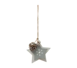 FEERIC LIGHTS AND CHRISTMAS Guirlande Et Boule De Sapin^ Sujet De Noël A Suspendre Toile Double Avec Pomme De Pin D 10 Cm