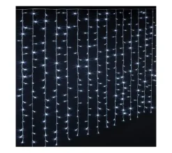 FEERIC LIGHTS AND CHRISTMAS Guirlande Et Boule De Sapin^ Guirlande Rideau Lumineux 400 Led Blanc Froid 20 Tombees 8 Jeux De Lumiere
