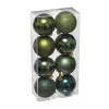 FEERIC LIGHTS AND CHRISTMAS Guirlande Et Boule De Sapin^ Déco De Sapin Lot De 8 Boules De Noël D 7 Cm - Vert Olive Et Kaki