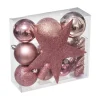 FEERIC LIGHTS AND CHRISTMAS Guirlande Et Boule De Sapin^ Déco De Sapin De Noël Kit De 18 Pieces Boules Et Cimier - Nuance De Rose