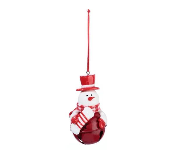 FEERIC LIGHTS AND CHRISTMAS Guirlande Et Boule De Sapin^ Sujet De Noël A Suspendre Bonhomme De Neige Sur Un Grelot H 8.5 Cm