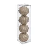 FEERIC LIGHTS AND CHRISTMAS Guirlande Et Boule De Sapin^ Déco De Sapin Lot De 4 Boules De Noël D 8 Cm Effet Maille - Or