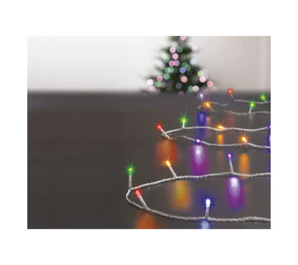 FEERIC LIGHTS AND CHRISTMAS Guirlande Et Boule De Sapin^ Guirlande Lumineuse Exterieur 50 Metres 500 Led Multicolore 8 Jeux De Lumiere