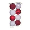 FEERIC LIGHTS AND CHRISTMAS Guirlande Et Boule De Sapin^ Déco De Sapin Lot De 8 Boules De Noël D 7 Cm - Blanc Et Rouge