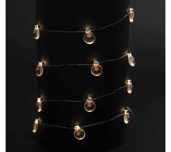FEERIC LIGHTS AND CHRISTMAS Guirlande Et Boule De Sapin^ Guirlande De Noël Lumineuse Ampoule Xmas - L. 190 Cm - Pere Noël