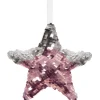 FEERIC LIGHTS AND CHRISTMAS Guirlande Et Boule De Sapin^ Décoration Pour Sapin De Noël Sequin - Etoile - Rose