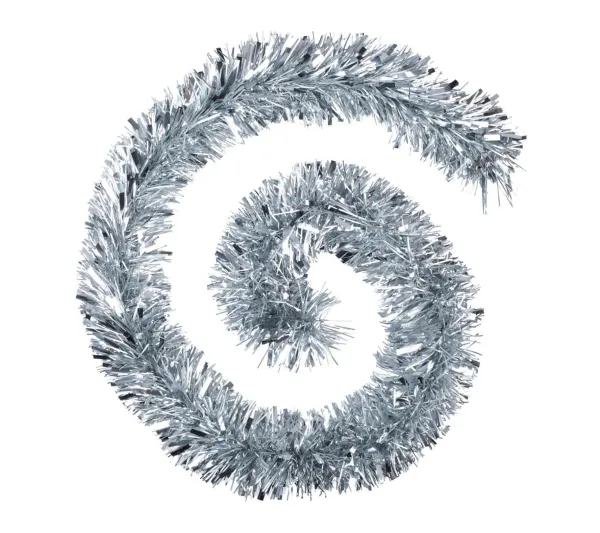 FEERIC LIGHTS AND CHRISTMAS Guirlande Et Boule De Sapin^ Guirlande De Noël Boa Large 15 Cm Argent Longueur 2 Metres
